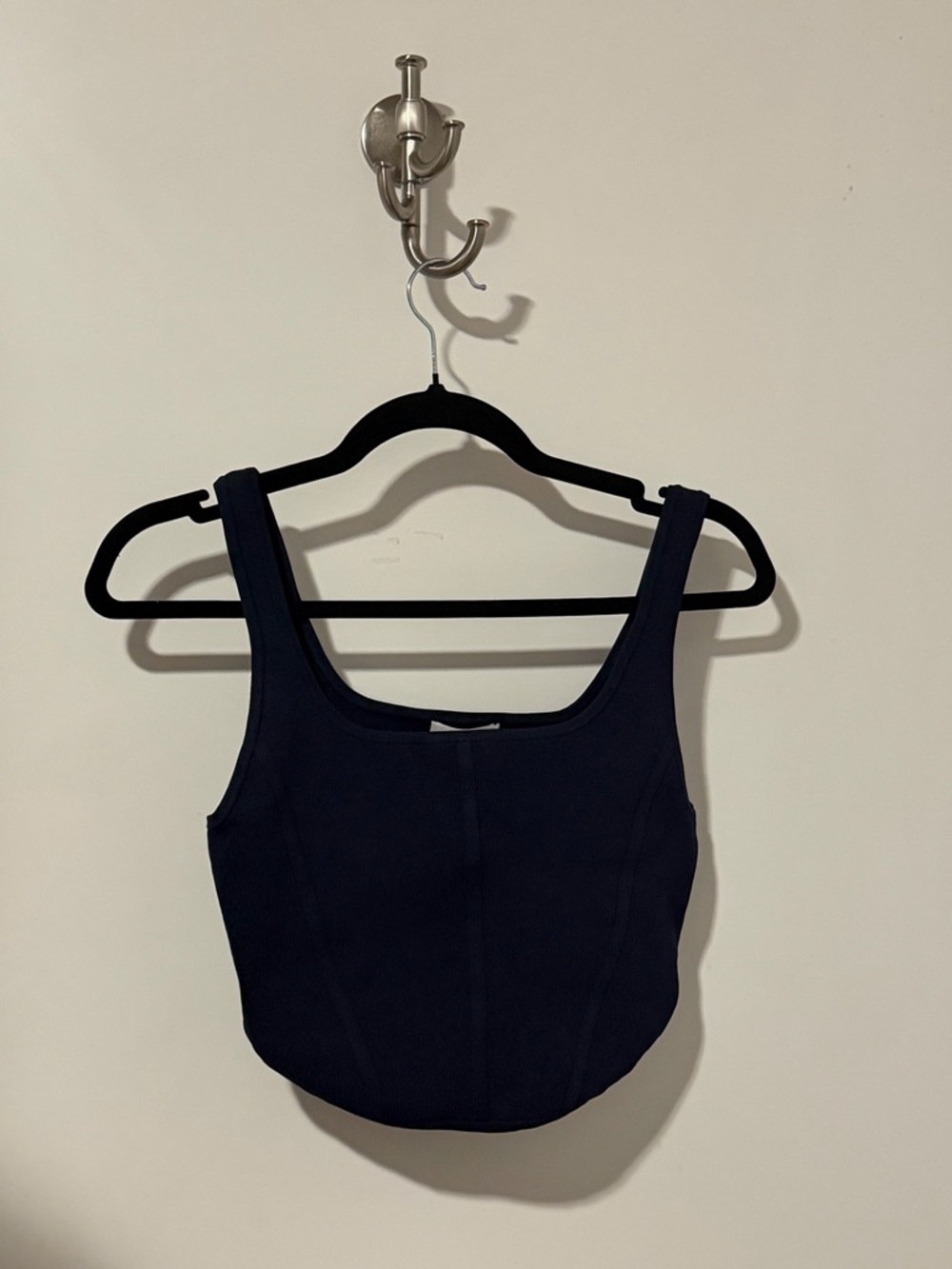 Babaton Navy Corset Cropped Tank Top
